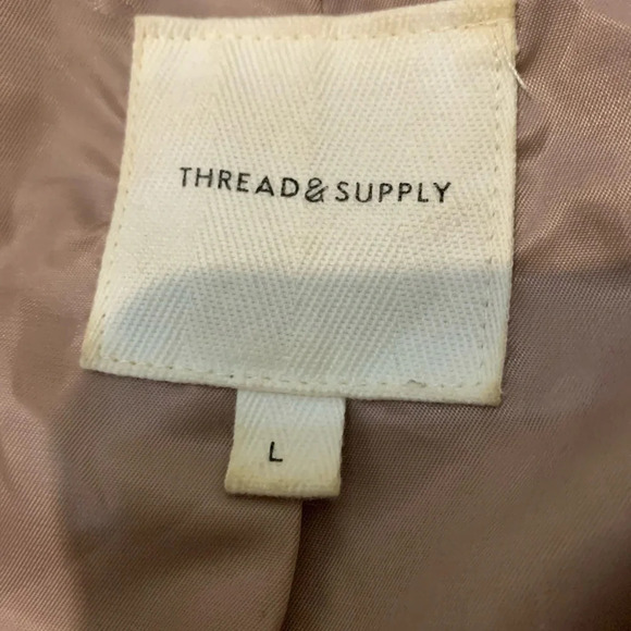 Thread Supply Sherpa Teddy Jacket Brown 4 Buttons Pockets Size L - Picture 6 of 10